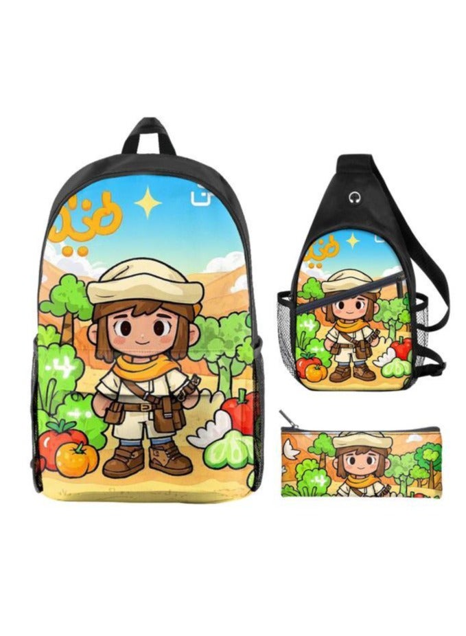 Universal cartoon new three-piece schoolbag - 1251 - Image 1