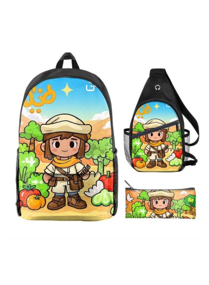 Universal cartoon new three-piece schoolbag - 1251 - Image 2