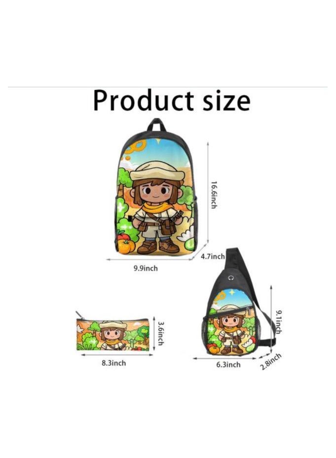 Universal cartoon new three-piece schoolbag - 1251 - Image 3
