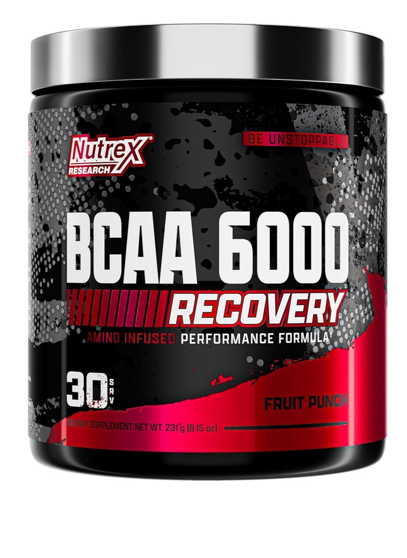 Nutrex Research BCAA Powder 6000 Recovery Fruit Punch Flavour 30 Servings 231 g  - Image 1