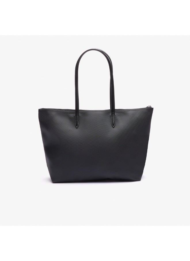 LACOSTE Lacoste Large L.12.12 Concept Tote Bag Handbags Shoulder Bag Shopping Bag for Women - Black  - Image 3