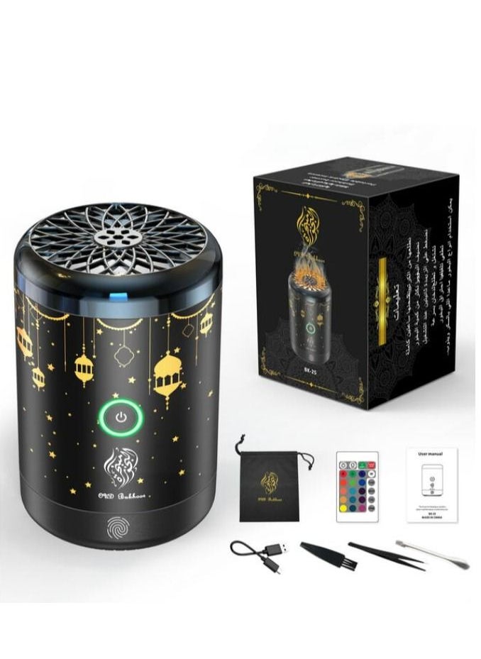 Bukhoor مبخرة كهربائية مبخرة عربية ناشر رائحة للمنزل والمكتب 16 لون أضواء LED المحمولة سيارة الناشر مكتب ديكور المنزل العربية البخور  - Image 1