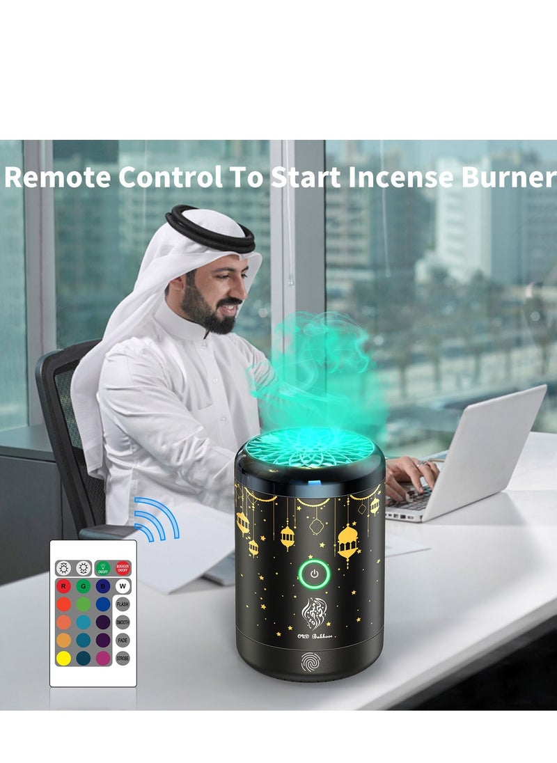 Bukhoor مبخرة كهربائية مبخرة عربية ناشر رائحة للمنزل والمكتب 16 لون أضواء LED المحمولة سيارة الناشر مكتب ديكور المنزل العربية البخور  - Image 5