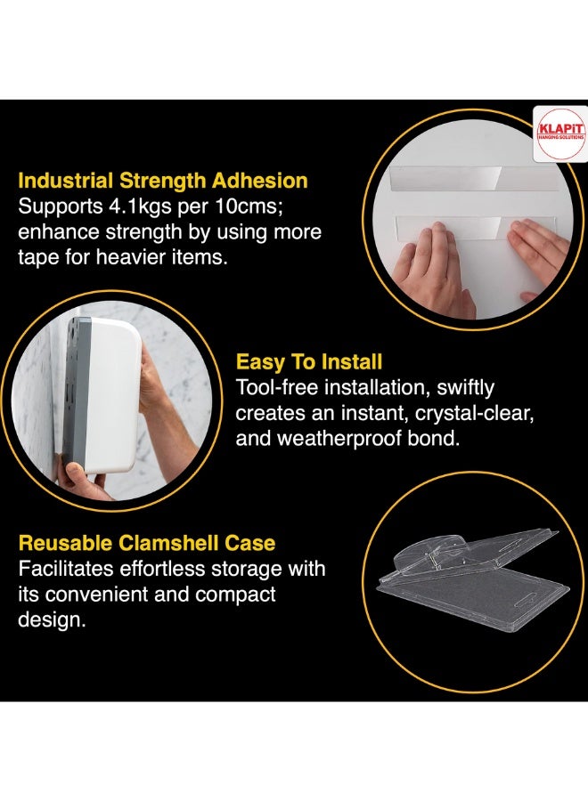 KLAPiT SUPER TAPE Tough 5 Meter Extreme Use Mounting Double Sided Heavy Duty Clear Waterproof for Outdoor, Rough Surface Holds 205Kg - Image 3
