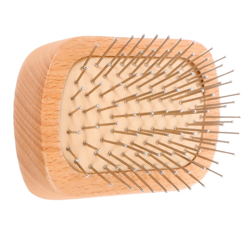 Wooden Scalp Massage Brush with Steel Pins Detangling Comb for Scalp Relaxation Small Hair Styling Tool - Image 2