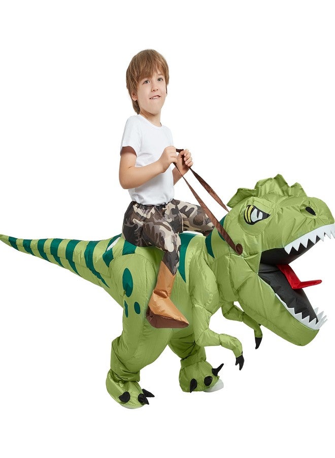 One Casa Halloween Inflatable Dinosaur Costume Kids,Blow Up T Rex Suit Boys Girls (4-6YRS,No Hat) - Image 1