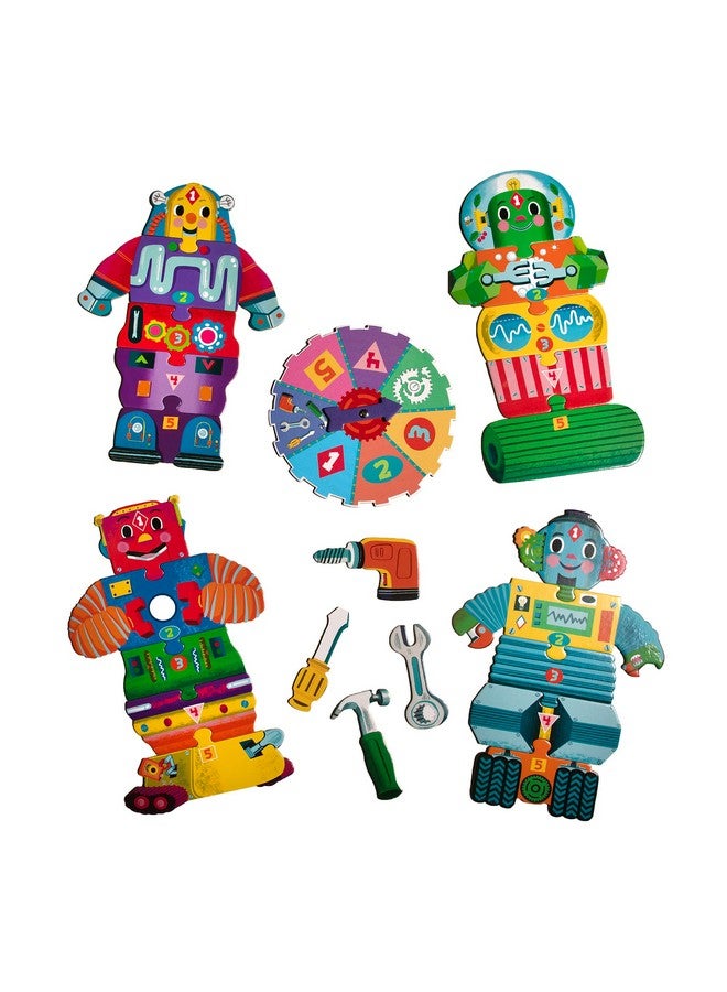 eeBoo: لعبة دوّار بناء الروبوت، تجمع بين الأرقام البسيطة والمرح، 2 إلى 4 لاعبين، وقت اللعب من 15 إلى 30 دقيقة، تشجع على اللعب الخيالي، للأعمار من 3 سنوات وما فوق - Image 3