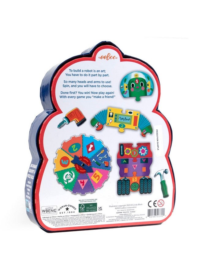 eeBoo: لعبة دوّار بناء الروبوت، تجمع بين الأرقام البسيطة والمرح، 2 إلى 4 لاعبين، وقت اللعب من 15 إلى 30 دقيقة، تشجع على اللعب الخيالي، للأعمار من 3 سنوات وما فوق - Image 2
