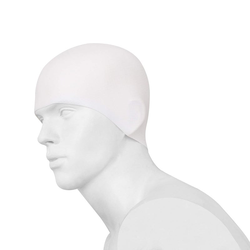 Nivia Pro Silicone Swimming Cap - White - Image 3