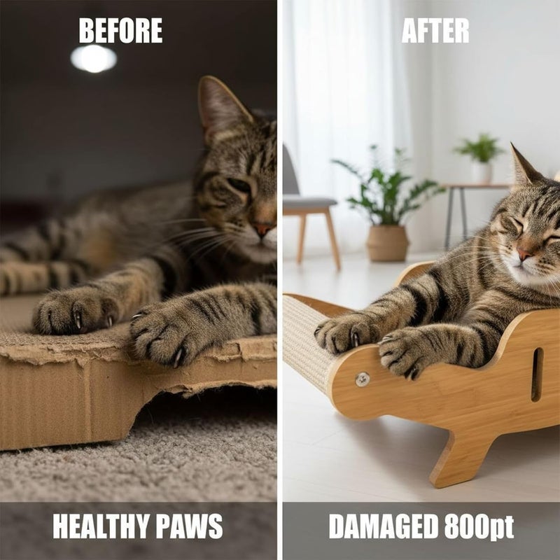 Cat Scratcher Lounge Chair, Large Sisal, 52 X 32 X 32 Cm, Solid Wood Scratch Lounger, Extra Large, Long-Lasting, Brown, Protects Cat Paws - Image 5
