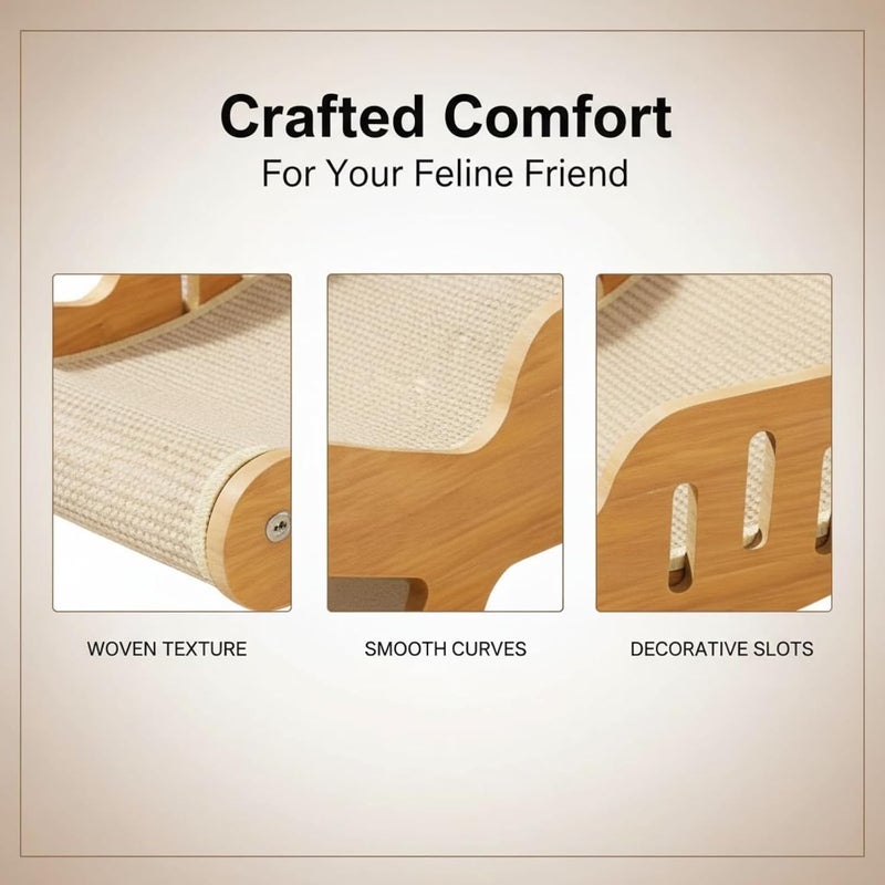 Cat Scratcher Lounge Chair, Large Sisal, 52 X 32 X 32 Cm, Solid Wood Scratch Lounger, Extra Large, Long-Lasting, Brown, Protects Cat Paws - Image 3