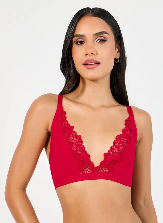 Styli Pack of 2 - Non Padded Non Wired Scalloped Lace Edge Bralette