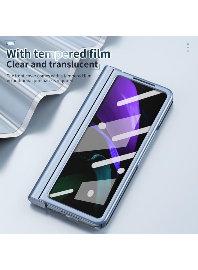 اس-توب جراب لهاتف Samsung Galaxy Z Fold2 5G، جراب هاتف كامل الجسم مطلي بالكهرباء مع مفصلات وقلم - Image 5