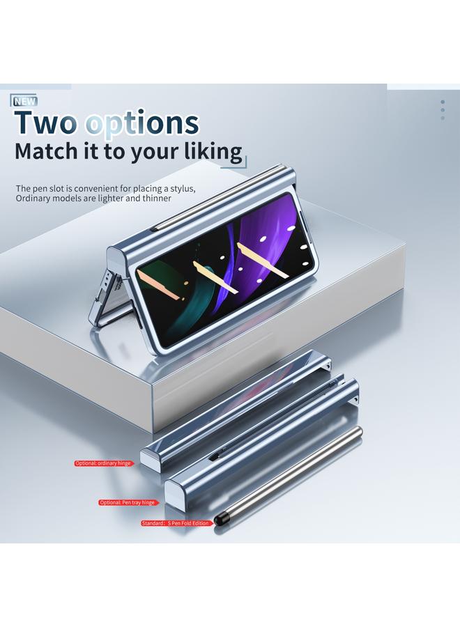 اس-توب جراب لهاتف Samsung Galaxy Z Fold2 5G، جراب هاتف كامل الجسم مطلي بالكهرباء مع مفصلات وقلم - Image 4