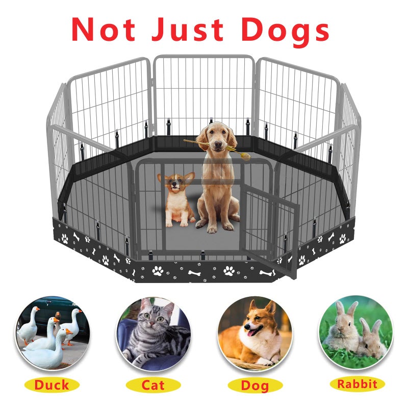 THINMUHAND Dog Playpen Bottom Pad Fits for 24 Inch 8 Panels Metal Exercise Pet Playpen, Dog Crate Pad Puppy Playpen Pad, Elastic Band Connections.(Note: Playpen Not Included) -Black - Image 4