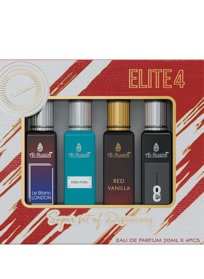أل نواعم مجموعة هدايا النعيم ايليت 4 او دي بارفان للرجال والنساء (4 × 20 مل) | لو بلانك لندن | اربا بورا | ريد فانيلا | 8 بي ام | عطر يدوم طويلا - Image 2