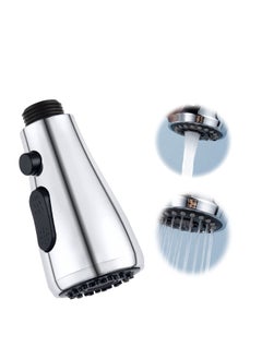 Faucet Sprayer Head 3 Functions Kitchen Faucet Pull Out Spray Head Replacement Part for Water Tap Faucet Filter Kitchen Sink Pull-out Faucet Sprinkler Stream Spray and Pause Mode Chrome Anti-rust