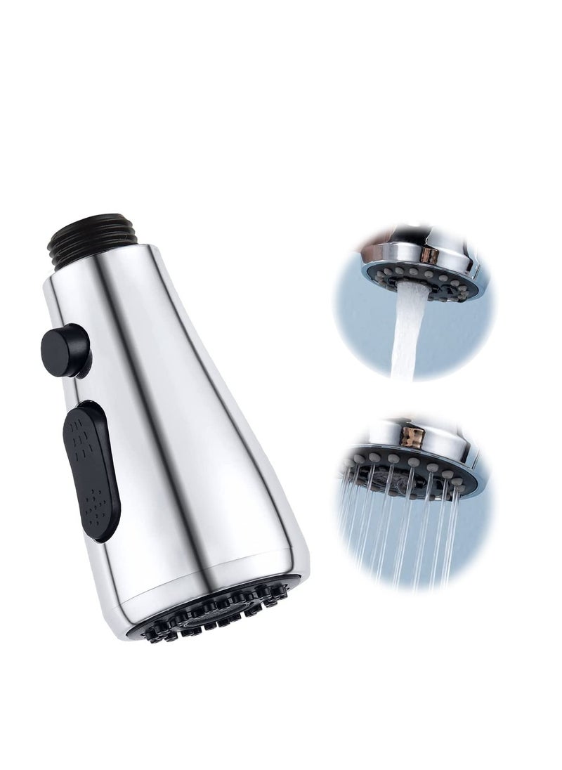 Excefore - Faucet Sprayer Head 3 Functions Kitchen Faucet Pull Out Spray Head Replacement Part for Water Tap Faucet Filter Kitchen Sink Pull-out Faucet Sprinkler Stream Spray and Pause Mode Chrome Anti-rust - Image 1