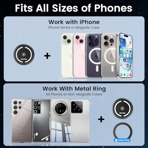 OHLPRO Compatible with MagSafe Car Mount for iPhone 16, Magnetic Wireless Car Charger with Extended Arm, Never Block Vents for iPhone 15/14/13/12 Serie, 15W Fast Charging Mag Safe Phone Holder, Grey - Image 5