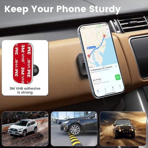OHLPRO Compatible with MagSafe Car Mount for iPhone 16, Magnetic Wireless Car Charger with Extended Arm, Never Block Vents for iPhone 15/14/13/12 Serie, 15W Fast Charging Mag Safe Phone Holder, Grey - Image 4