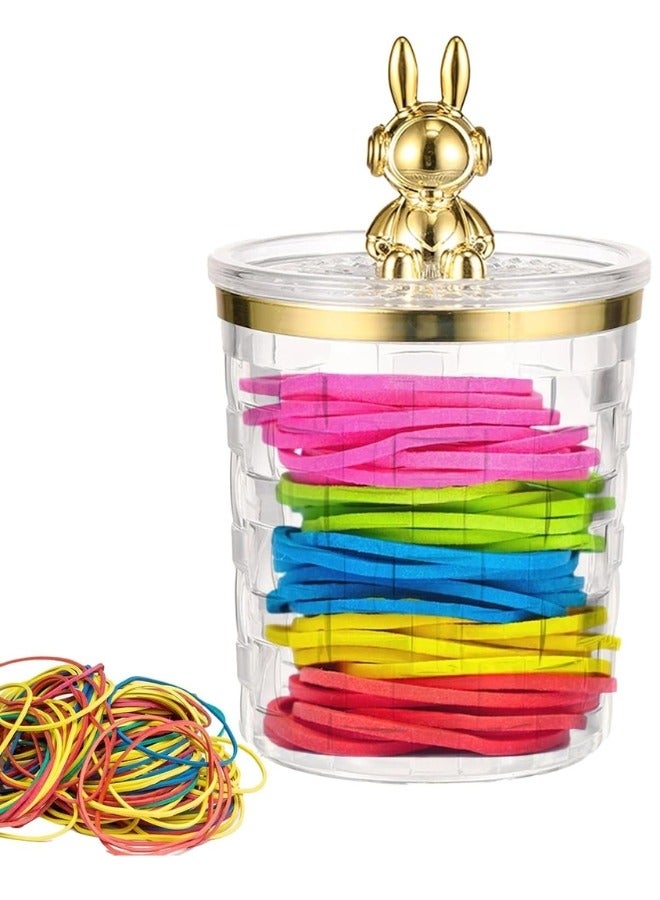 Arabest Set of 1 Pack Cotton Ball Dispenser Holder, Cotton Swabs, Round Cotton Pads, Dental Flossers - Clear Plastic Jar Set for Bathroom Storage Organizer, Cosmetic Organizer - Image 3