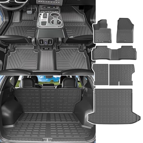 powoq Floor Mat Compatible with 2022 2023 2024 2025 Hyundai Tucson Trunk Mat Backrest Mat TPE Cargo Liner Replacement for 2022-2025 Hyundai Tucson Accessories(Upgrade Trunk Mat+Backrest Mat+Floor Mat) - Image 1