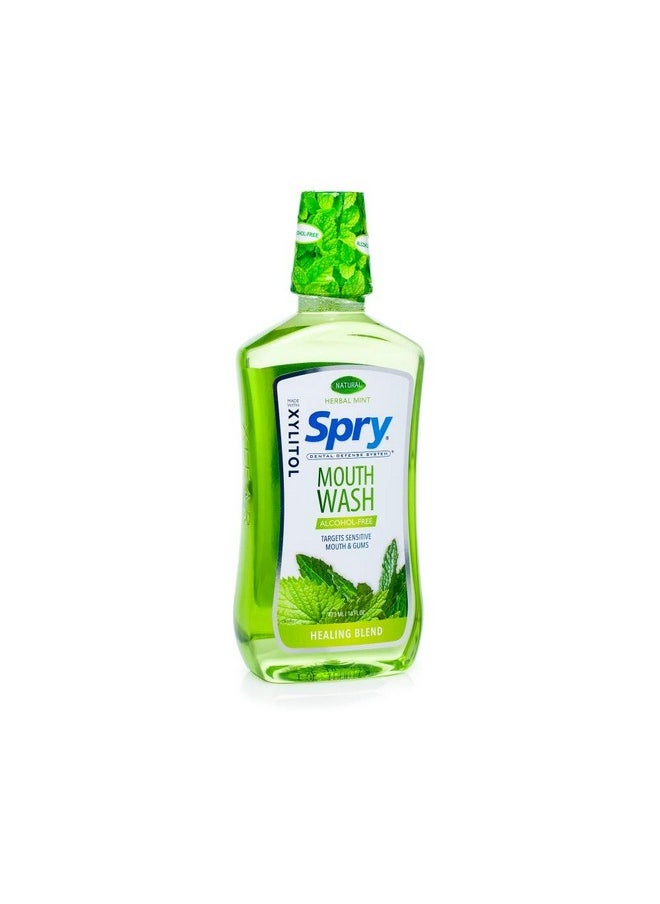 Spry Spry Xylitol Mouthwash Fluoride Free with Enamel Support, Gentle, Natural Healing Herbal Mint - 16 fl oz (Pack of 2)  - Image 2