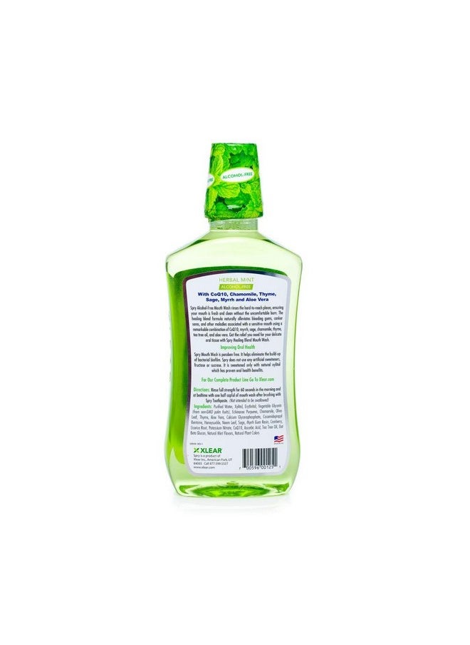 Spry Spry Xylitol Mouthwash Fluoride Free with Enamel Support, Gentle, Natural Healing Herbal Mint - 16 fl oz (Pack of 2)  - Image 3