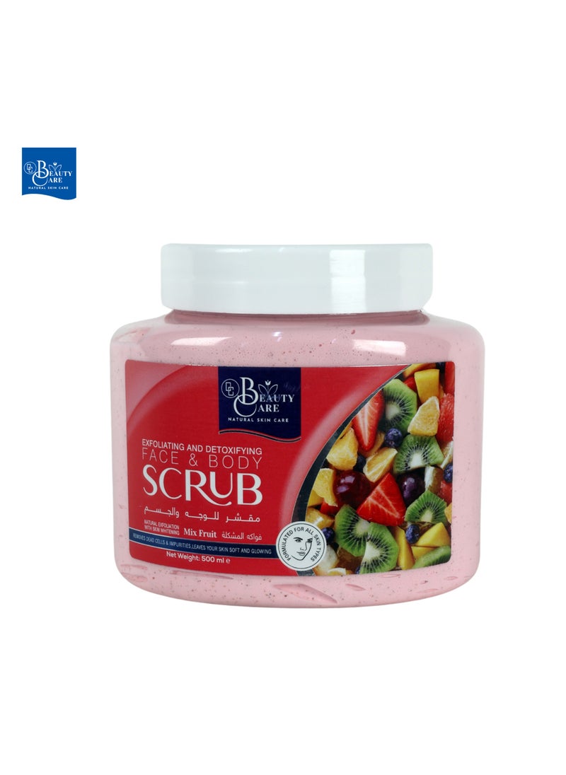 GC Beauty Care GC Beauty Care Exfoliating & Detoxifying Face & Body Scrub – Mix Fruit (500ml) For All Skin Types – Natural Exfoliation & Skin Whitening  - Image 1