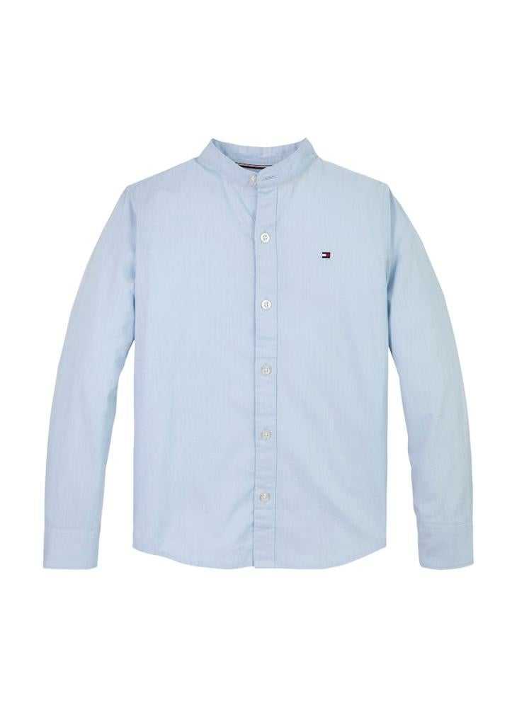 TOMMY HILFIGER Kids Linen Blend Relaxed Long Sleeve Shirt - Image 4