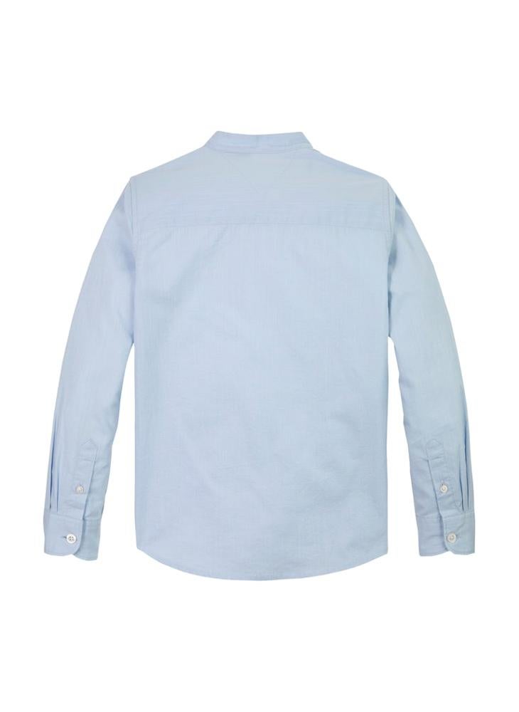 TOMMY HILFIGER Kids Linen Blend Relaxed Long Sleeve Shirt - Image 5