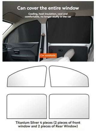 New car sunshade magnetic window sunshade sun protection heat insulation sunshade privacy blackout cloth (full set of four windows) - view 2
