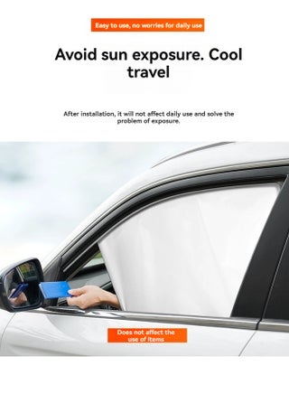 New car sunshade magnetic window sunshade sun protection heat insulation sunshade privacy blackout cloth (full set of four windows) - view 5