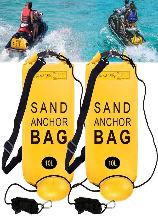 Lanathel 2 Pack Sand Anchor Bag, 10L Waterproof Sand Bag Anchor kit for PWC, Jetski, Kayak, Paddle Board, Small Boats, Beach - Includes 2Pcs Anchor Bag, 2Pcs 30ft Anchor Rope, 2Pcs Adjustable Buoy - Image 1