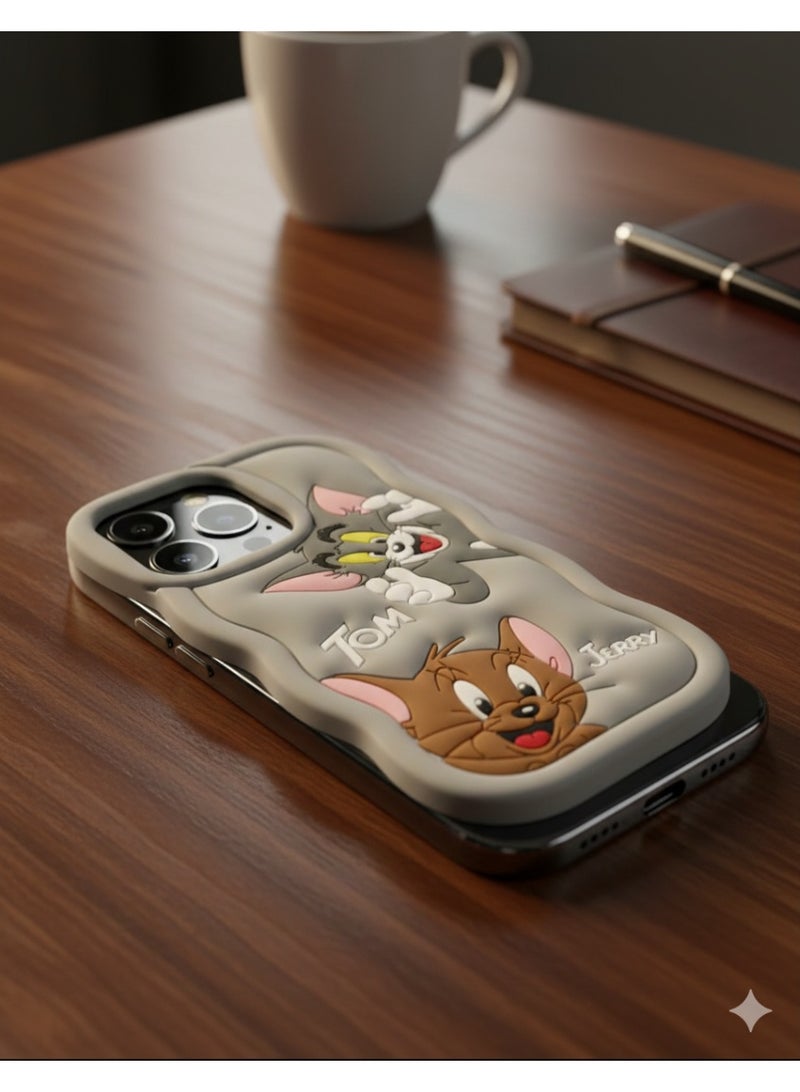 Grace iPhone 16 Pro Max - Tom and Jerry 3D Cartoon Phone Case – Cute  Character Protective Cover - Image 2