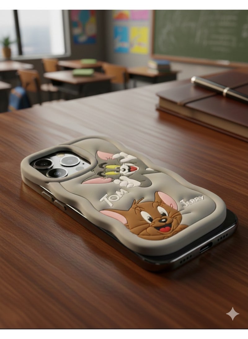 Grace iPhone 16 Pro Max - Tom and Jerry 3D Cartoon Phone Case – Cute  Character Protective Cover - Image 4
