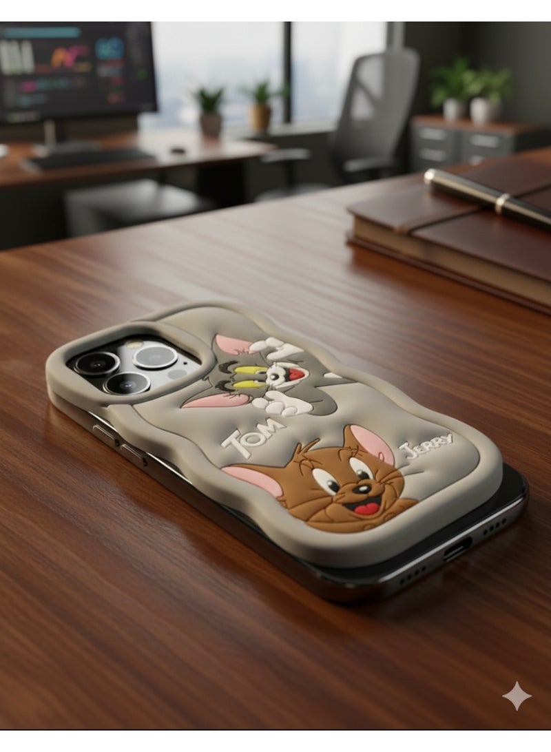 Grace iPhone 16 Pro Max - Tom and Jerry 3D Cartoon Phone Case – Cute  Character Protective Cover - Image 3