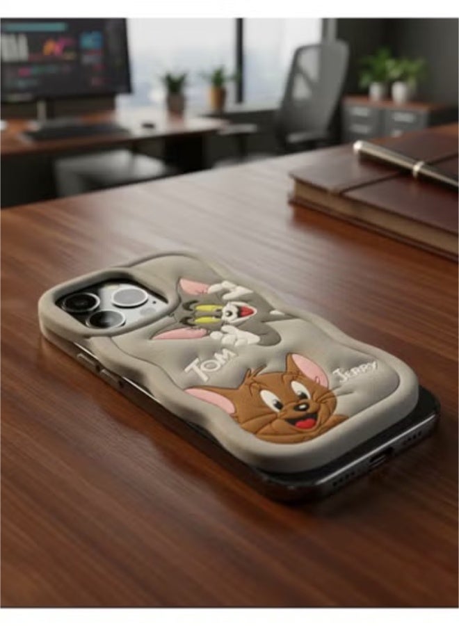Grace Case cover iPhone 16 Pro Max - Tom and Jerry 3D Cartoon Phone Case – Cute  Character Protective Cover - Image 3