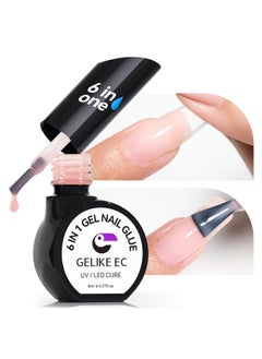 gelike ec Gel Nail Glue Uv - 6 In 1 Gel Glue For Nail Tips With Sheer Apricot Nude Color, Base Coat Free, Strong Adhesive For Press On Nails Acrylic Tips, Ideal For Salon And Home Diy  - Image 2