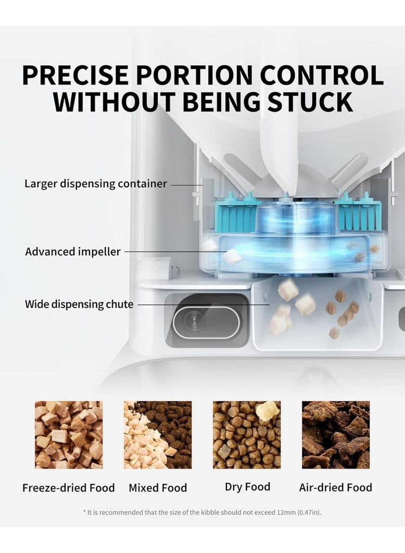 وحدة التغذية الأوتوماتيكية "YumShare Gemini Camera" المزودة بخاصية الذكاء الاصطناعي مع قادوس مزدوج - 3 لتر + 2 لتر (5 لتر) - Image 4