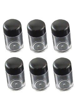 6 Pcs Plastic Loose Powder Jar 10g Clear Refillable Face Powder Case Cosmetic Sample Pots Bottles Eyeshow Powder Box Concealer Powder Sifter Container with 12 Holes black lid