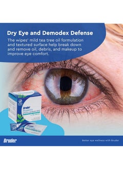 Bruder Hygienic Eyelid Cleansing Wipes with Tea Tree Oil l Relief from Demodex l Pre-Moistened, Rinse-Free Exfoliating Wipes Remove Excess Oil and Debris from Eyelids & Lashes l 30 Count Box  - Image 2
