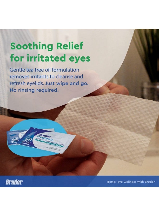 Bruder Hygienic Eyelid Cleansing Wipes with Tea Tree Oil l Relief from Demodex l Pre-Moistened, Rinse-Free Exfoliating Wipes Remove Excess Oil and Debris from Eyelids & Lashes l 30 Count Box - Image 4