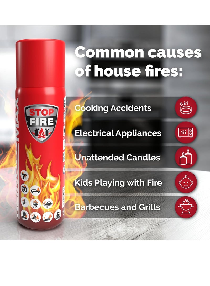 Reinold Max StopFire Aerosol Fire Extinguisher Spray for Home & Cars 500 ml - Image 3