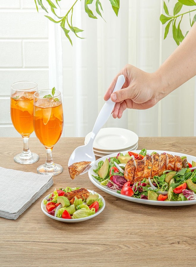 Restaurantware ملاعق تقديم 8 بوصة من رستورانت وير - 10 ملاعق قابلة للتصرف لتقديم الطعام - مقبض مريح، قوية، ملعقة طعام بلاستيكية بيضاء، أنيقة، لحفلات الزفاف، البوفيهات، أو فعاليات تقديم الطعام - Image 4
