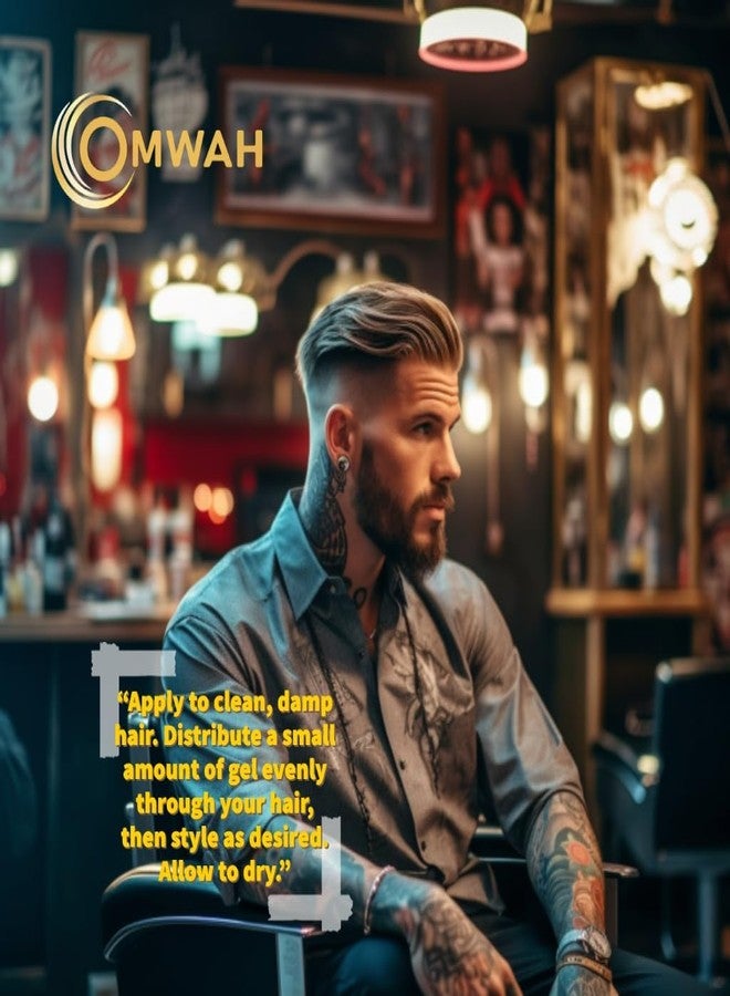 OMWAH Professional Hair Styling Gel for men Strong Hold hair gel for boys with Vitamin E & Pro-VB5, Flake-Free Formula, Protects, Nourishes & Styles All Hair Types Effortlessly (Firm) - Image 5