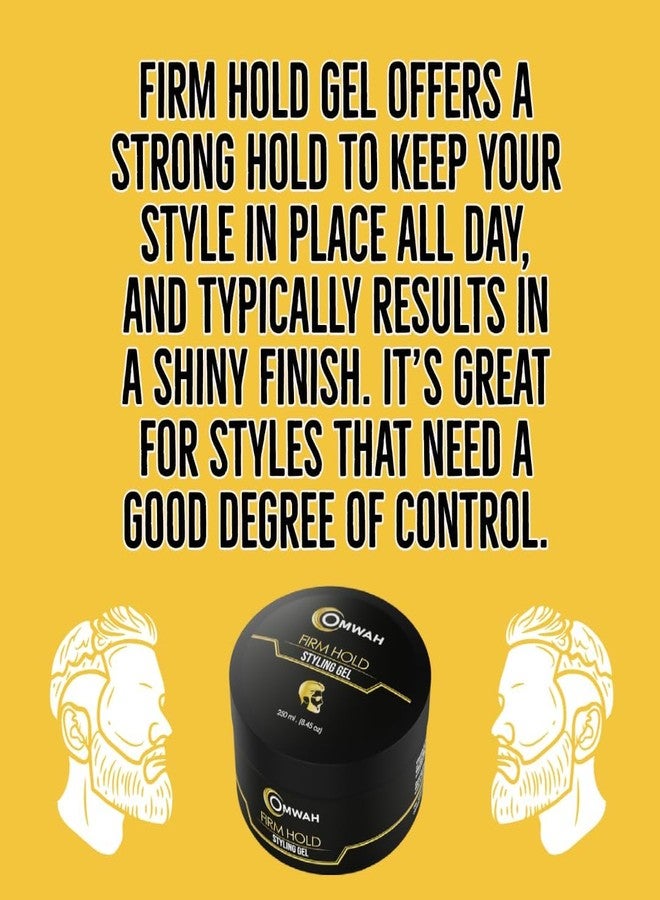 OMWAH Professional Hair Styling Gel for men Strong Hold hair gel for boys with Vitamin E & Pro-VB5, Flake-Free Formula, Protects, Nourishes & Styles All Hair Types Effortlessly (Firm) - Image 2