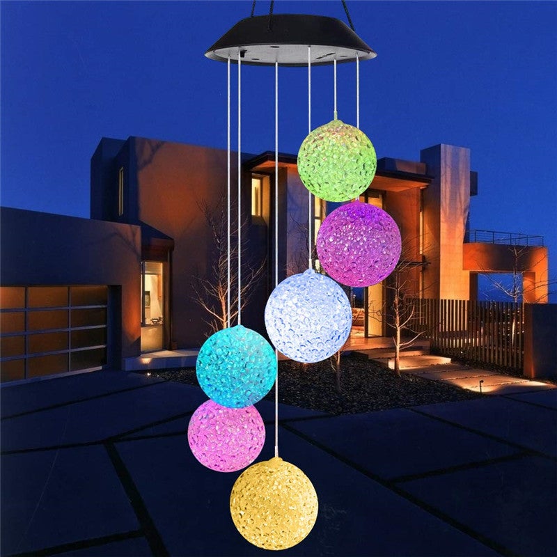 Solar Crystal Ball Wind Chime Color Changing Hanging Solar Light Outdoor Waterproof Wind Chime Solar LED String Light Decoration for Garden Party Night - Image 5