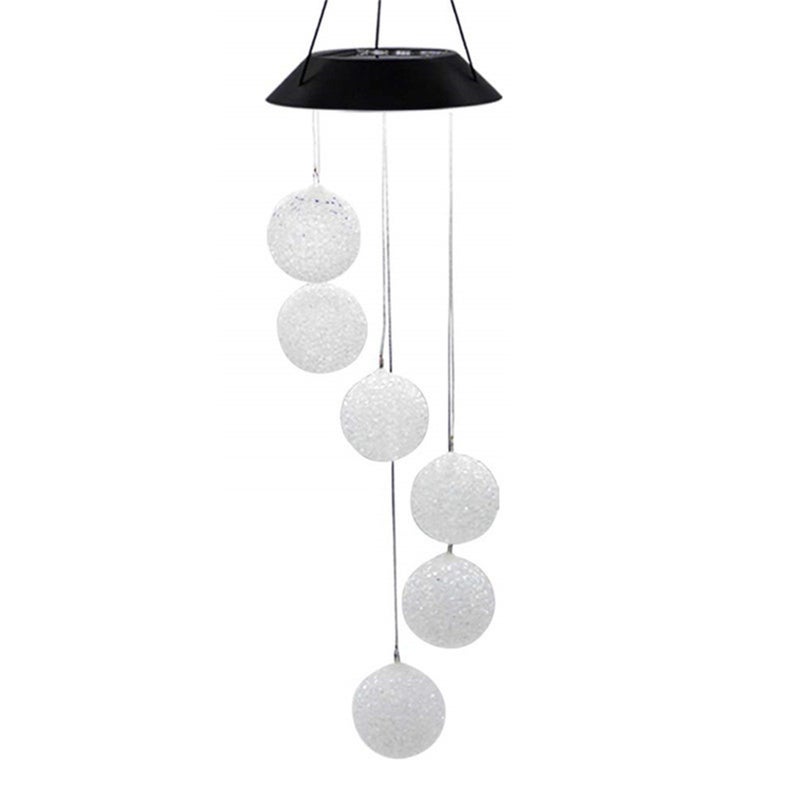 Solar Crystal Ball Wind Chime Color Changing Hanging Solar Light Outdoor Waterproof Wind Chime Solar LED String Light Decoration for Garden Party Night - Image 1