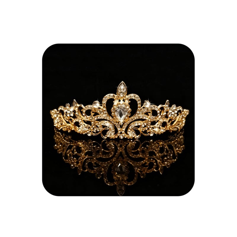 COCIDE Gold Tiara Crystal Crowns Rhinestone Crown Bride Bridal Wedding Birthday Party for Women - Image 1